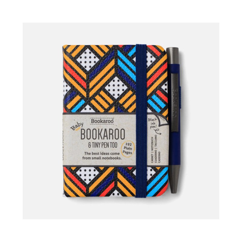 Σημειωματάριο If Bookaroo A7 Με Στυλό Navy & Yellow Geo
