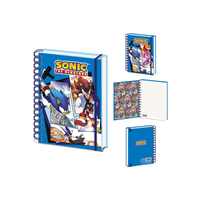 Sonic The Hedgehog - Comic Strip Jump Out A5 3D Notebook