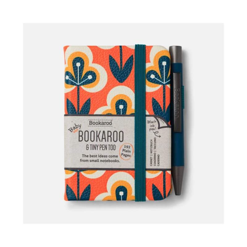 Σημειωματάριο If Bookaroo A7 Με Στυλό Teal & Orange Retro