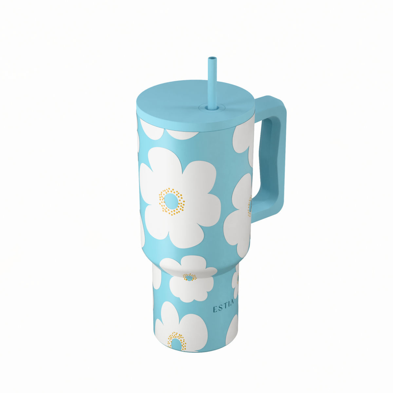 Θερμός Straw Tumpler Xl Blue Daisy