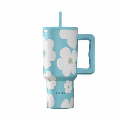 Θερμός Straw Tumpler Xl Blue Daisy