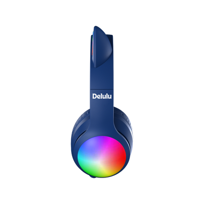 Kiddoboo Delulu Bluetooth Headphones DiscoBeats Blue