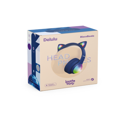 Kiddoboo Delulu Bluetooth Headphones DiscoBeats Blue