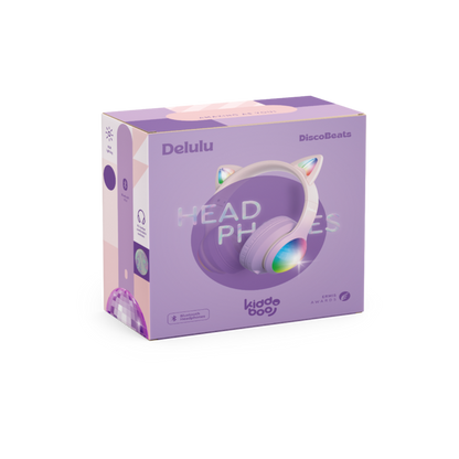 Kiddoboo Delulu Bluetooth Headphones DiscoBeats Pink