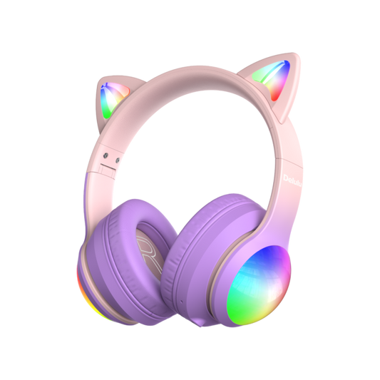 Kiddoboo Delulu Bluetooth Headphones DiscoBeats Pink