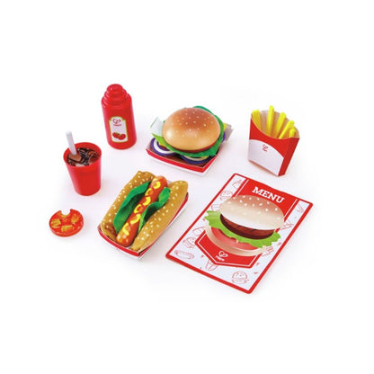 Ξύλινο Σετ Φαγητου Fast Food