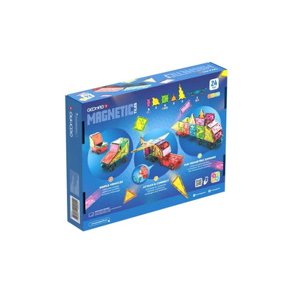 Geomag Magnetic Tiles Gems Vehicles 24pcs