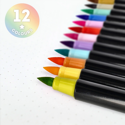 Σετ 12 Παστέλ Brush Markers Ακουαρέλας