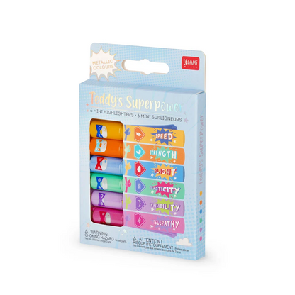 Σετ 6 Mini Highlighters Teddy’s Superpower