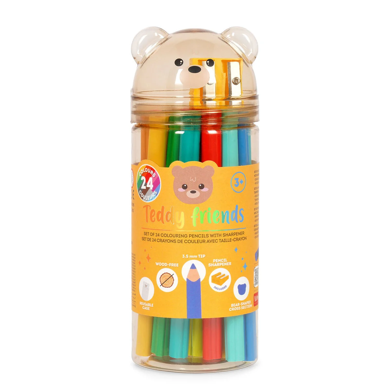 Σετ 24 Ξυλομπογιές Teddy Friends