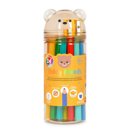 Σετ 24 Ξυλομπογιές Teddy Friends