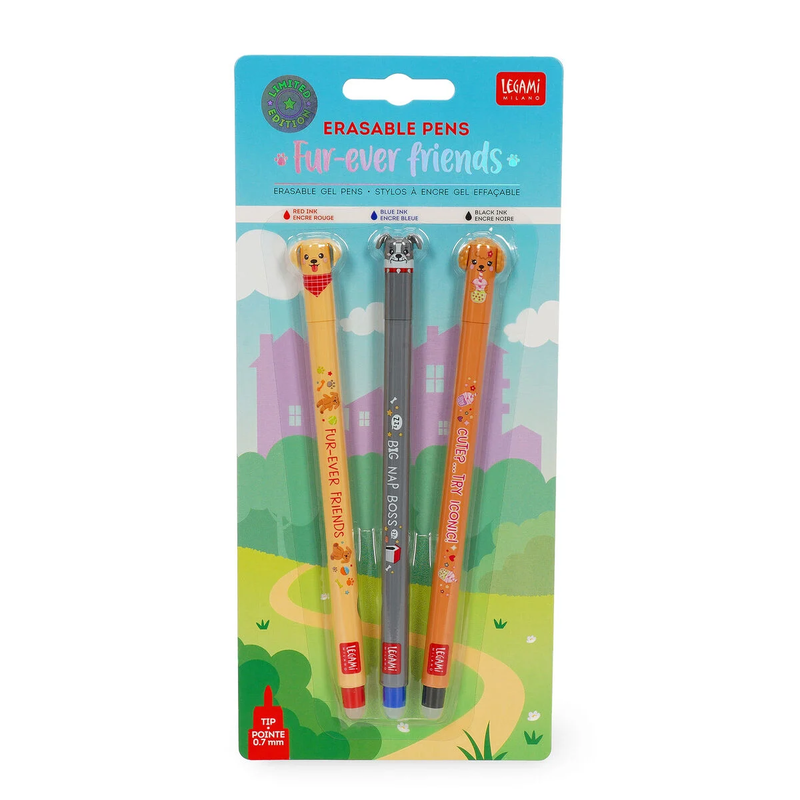 Σετ 3 Erasable Pens Fur‑Ever Friends Dog Edition
