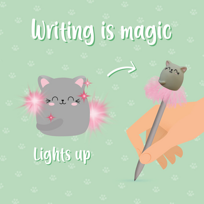 Light‑up Στυλό Writing is Magic Kitty