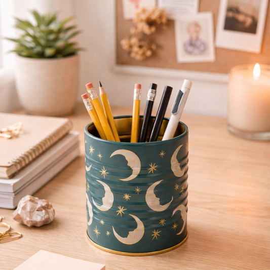 A Dopo Storage Tin Teal Moon
