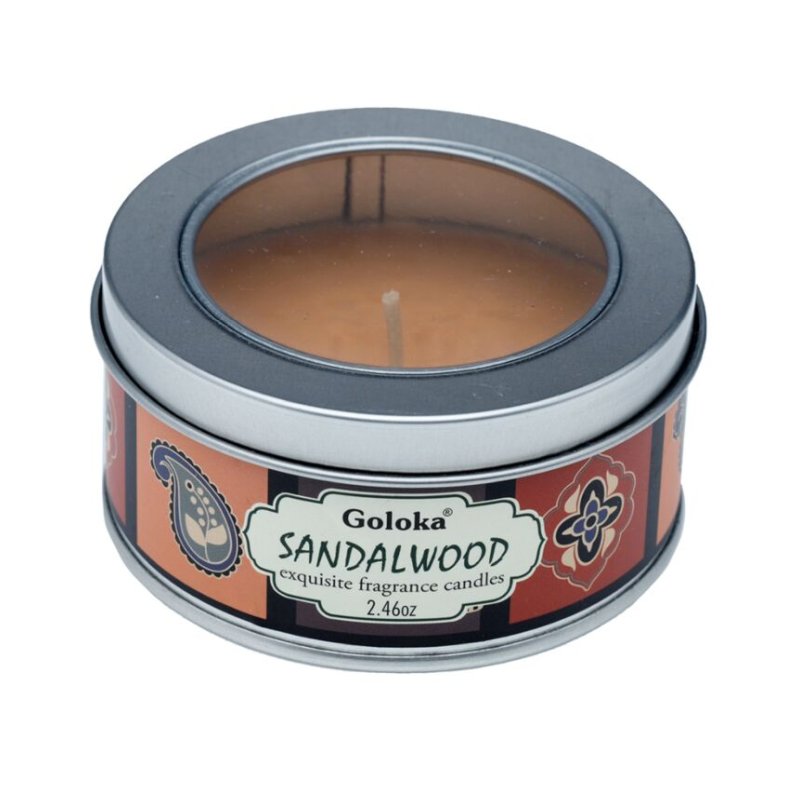 Goloka Sandalwood Wax Candle Tin