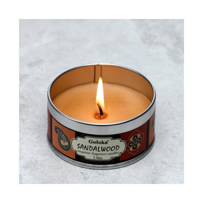 Goloka Sandalwood Wax Candle Tin