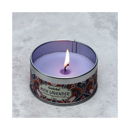 Goloka Lavender Wax Candle Tin