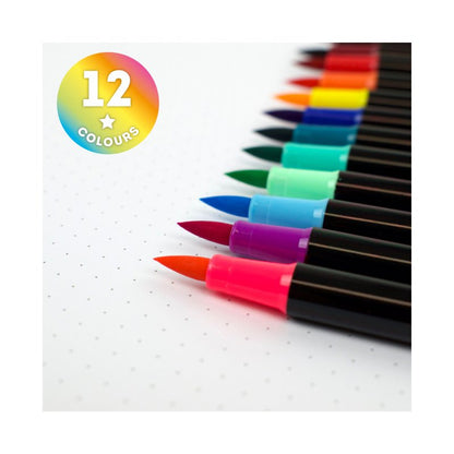 Σετ 12 Brush Markers Bright Colours