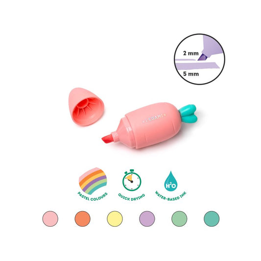Σετ 6 Mini Υπογραμμιστικά Carrate Team Carrot
