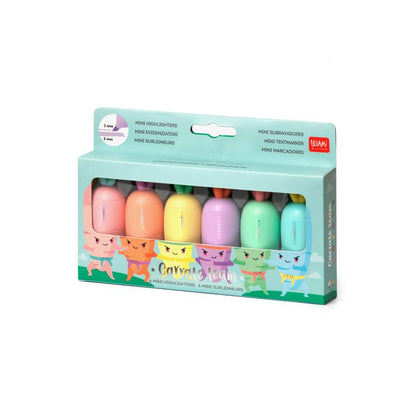 Σετ 6 Mini Υπογραμμιστικά Carrate Team Carrot