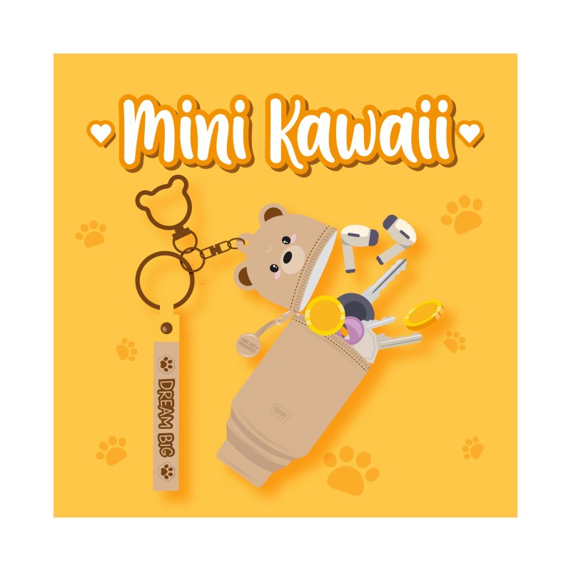 Πορτοφολάκι Μπρελόκ Teddy Bear Mini Kawaii