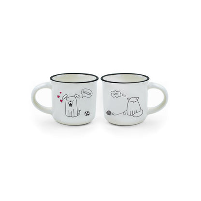 Σετ 2 Κούπες Espresso Dog & Cat