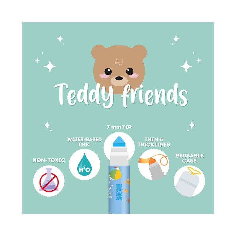 Σετ 12 Μαρκαδόροι Teddy Bear